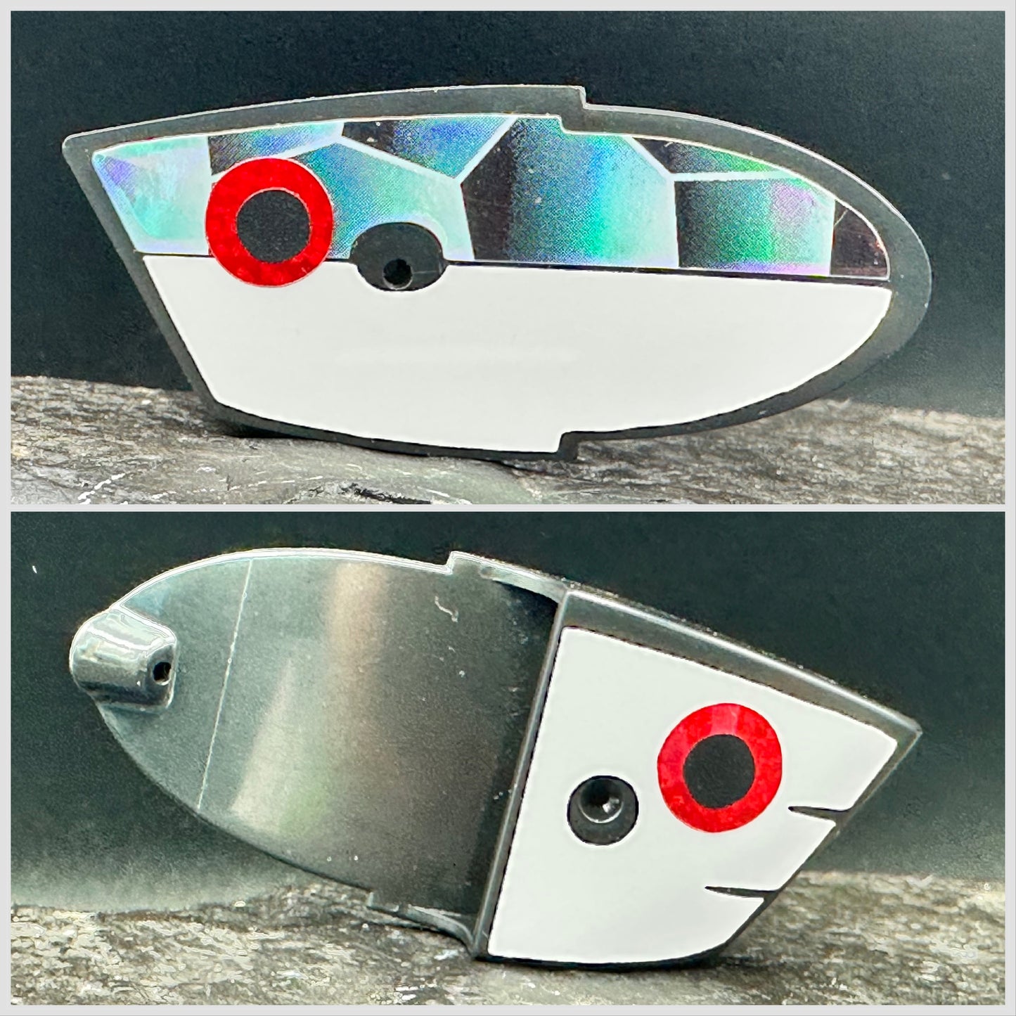 Black with holoscale/ glow / glow front red eyes