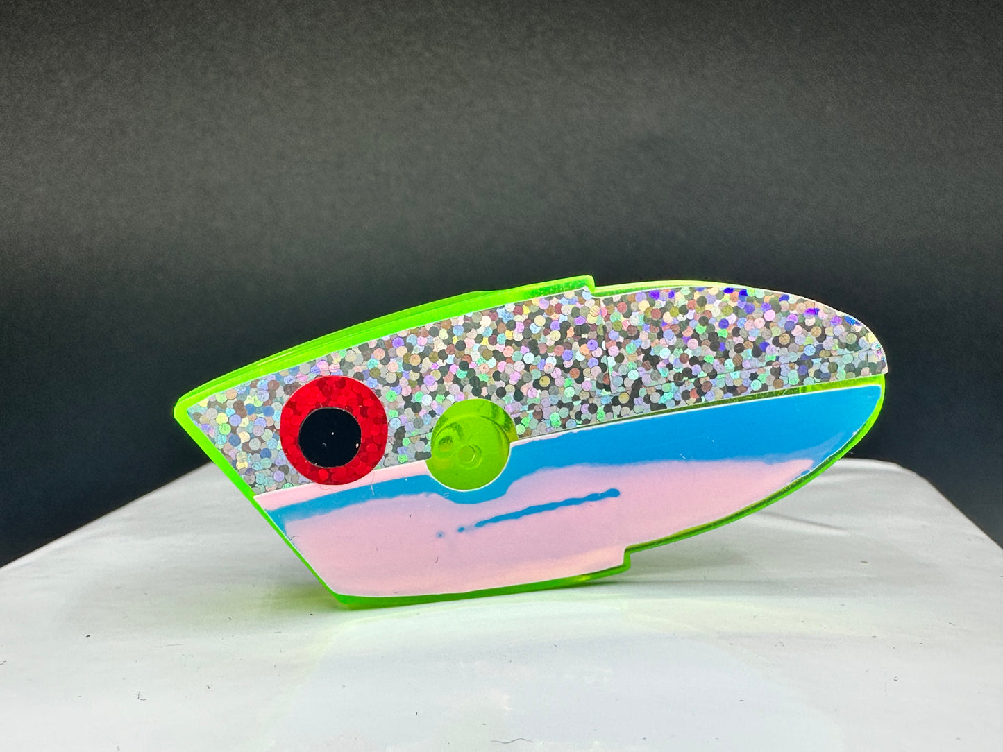 light green with holographic silver/RV and RV front