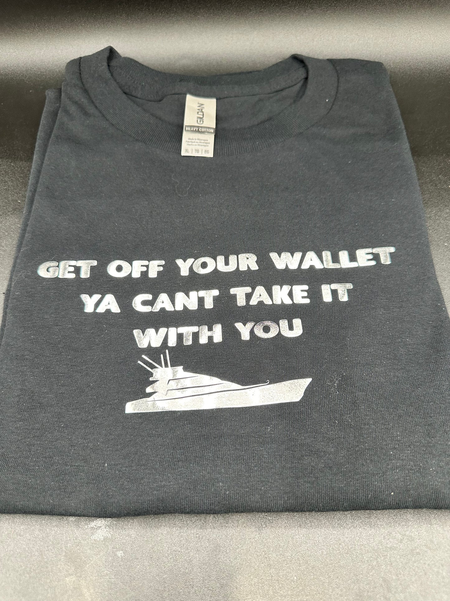 GET OFF YOUR WALLET black with silver vinyl