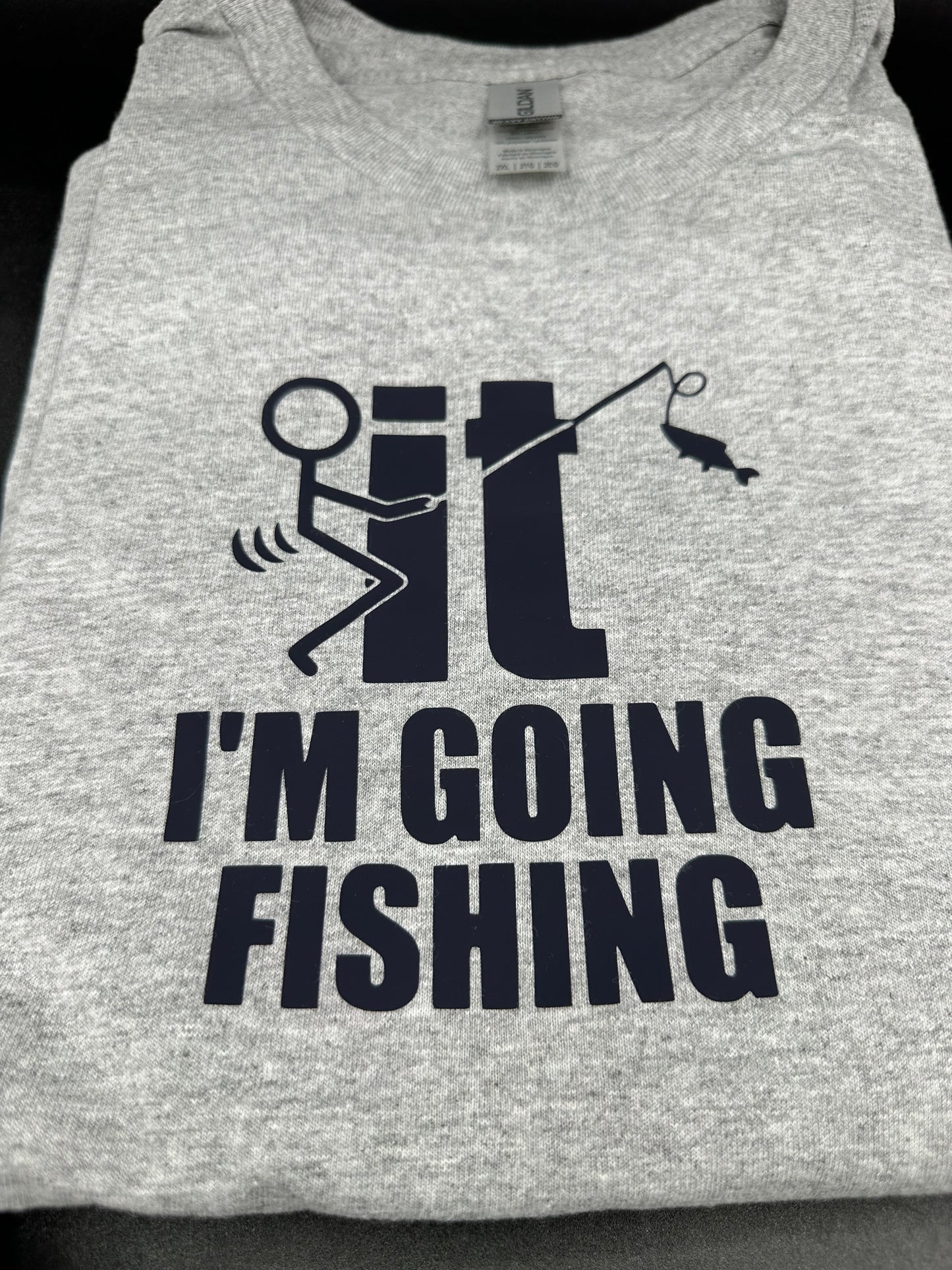GOING FISHING grey with black vinly