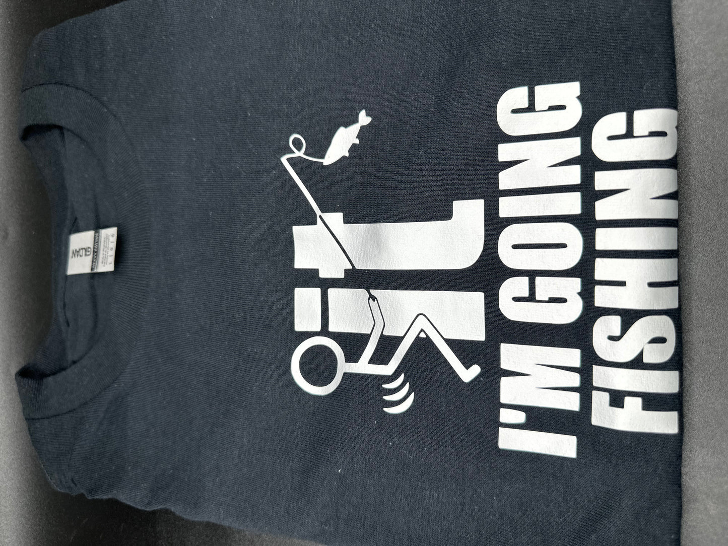 GOING FISHING black with matte silver vinyl