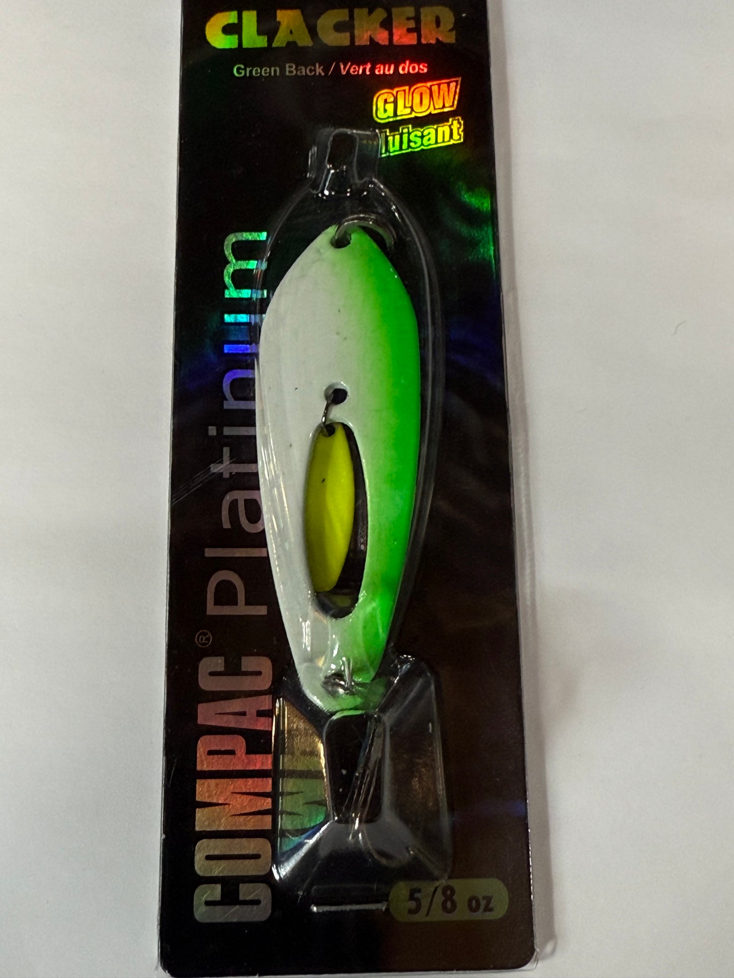 CLACKER SPOON. GREEN BACK GLOW