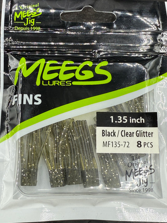 Meegs Fins BLACK/CLEAR GLITTER