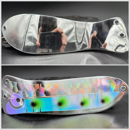 10"  CHROME WITH HOLO SCALE/rv GREEN/BLACK DOT AND CHROME BACK