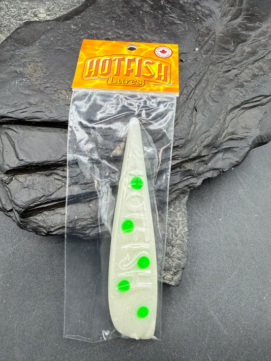 HOTFISH PLASTIC STRIPS, GREEN DOT