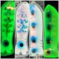 10" UV GLOW, HOLO SCALE, BLUE/BLACK  DOT, HOLO SCALE LADDERBACK