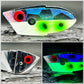 CHROME holo scale glow green black dots chrome front