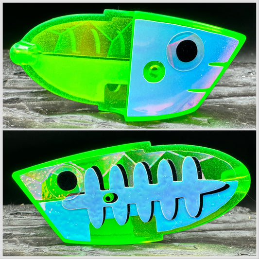 Green GLOW  RV holo scale ladder back and RV front rv eyes