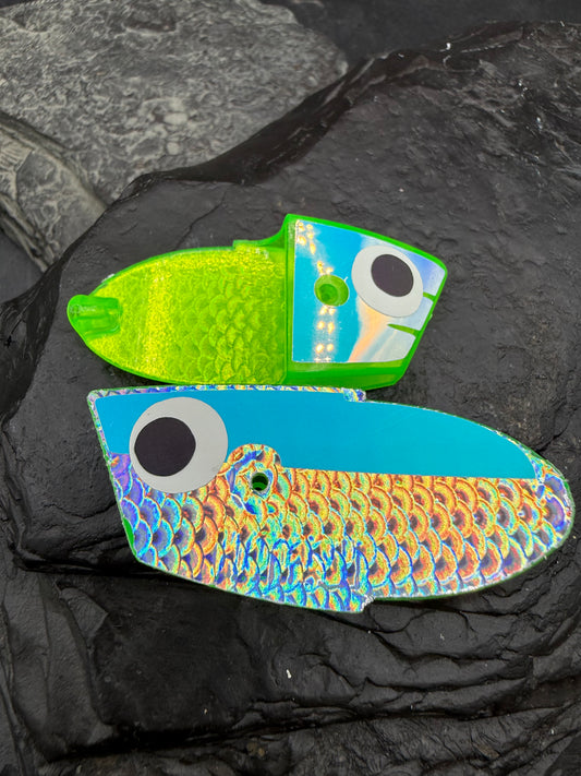 SALMON CANDY GREEN RV FRONT,, RV/HOLO SCALE , GLOW EYE, 2/PK