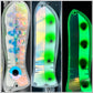 10" UV GLOW, HOLO SCALE, GLOW, GREEN/BLACK  DOT, HOLO SCALE LADDERBACK