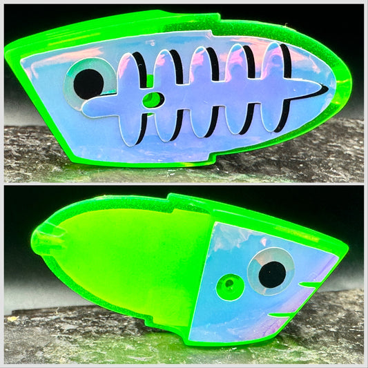 Green GLOW  RV holo scale ladder back and RVfront rv eyes