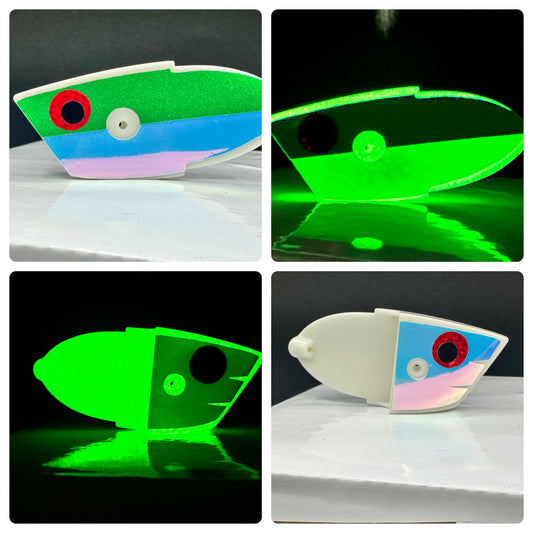 Glow with glitter green/RV and RV front