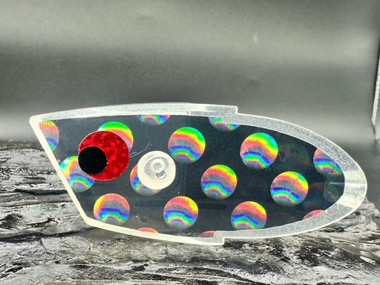 UV HEAD WITH CHROME AND HOLOGRAPHIC BUBBLES WITH CHROME AND HOLO FRONT